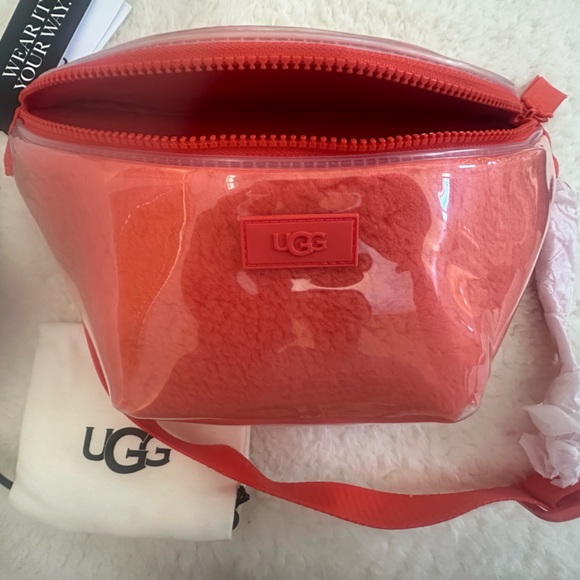 NWT Original UGG Nasha Belt Sling Bag Clear Fanny Pack Clear Hazard Orange - Picture 4 of 4